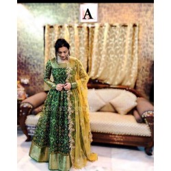 Most Blissful Flared Full Stitched Anarkali Gown With Net Dupatta